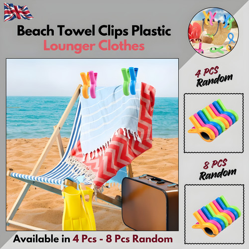 Beach towel clips - clips, plastic
