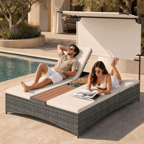 Person wicker patio - 2-person, pe