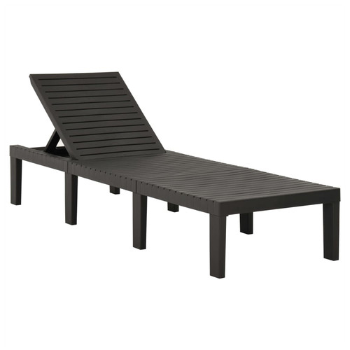 Sun lounger anthracite plastic - lounger,