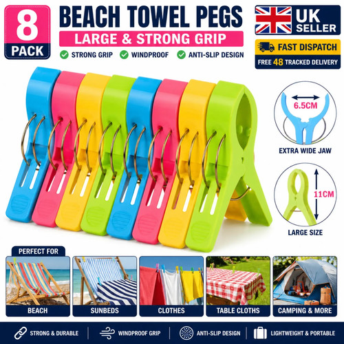 Beach towel pegs - x8,