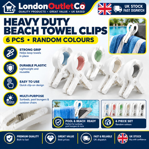 6pcs beach towel clips - 6pcs, heavy
