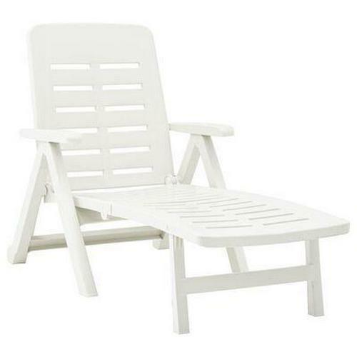 White sun lounger folding - white,