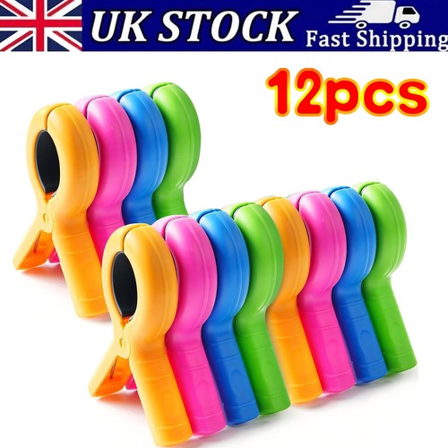 12x plastic beach towel clip - plastic,