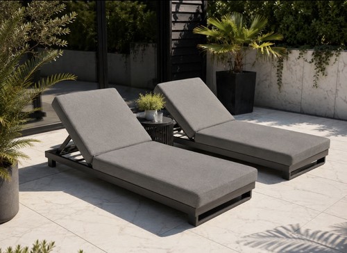 Aluminium sun loungers 2 - aluminium,